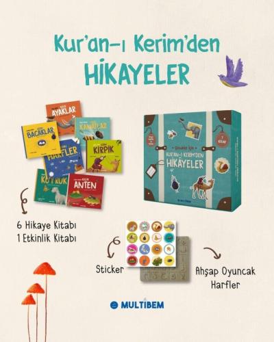 Kuran-ı Kerim'den Hikayeler - 7 Kitap, Ahşap Oyuncak ve Sticker - Kutulu Özel Set (Yaş: 3-6)