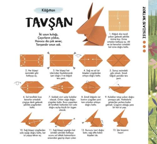 Doğadan Origami - Origami Kağıdı ve Kitabı (Yaş: 3+) Clover Robin