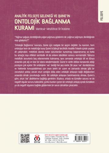 Analitik Felsefe Geleneği ve Quine'ın Ontolojik Bağlanma Kuramı Tuğba 