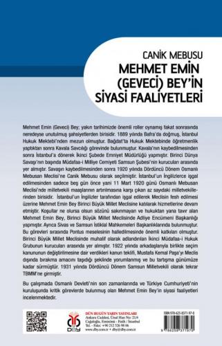 Canik Mebusu Mehmet Emin (Geveci) Bey'in Siyasi Faaliyetleri İsmail Se
