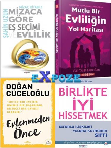 Evlilik Seti 4 Kitap - Mizaca Göre Eş Seçimi ve Evlilik, Evlenmeden Önce, Birlikte İyi Hissetmek, Mutlu Bir Evliliğin Yol Haritası