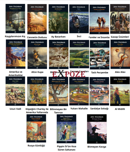 John Steinbeck Seti 21 Kitap Takım (Fareler ve İnsanlar, İnci, Gazap Ü