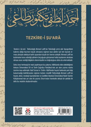 Tezkire-i Şuarâ Ahmed Lutfî Tekfurdagî